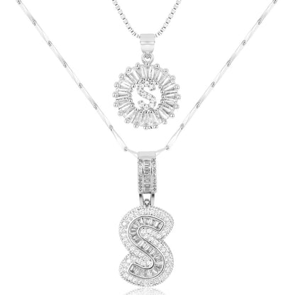 GemLetter | 14K Ketting met Diamanten Initiaal Hanger