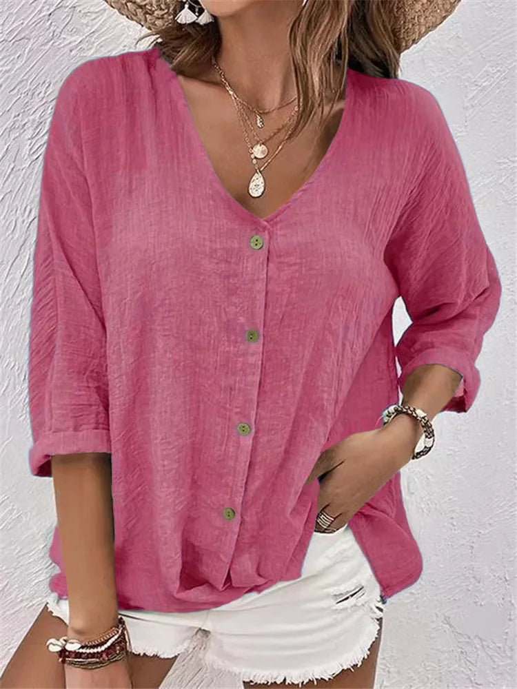 Almana linnen blouse – Eenvoud in zijn mooiste vorm