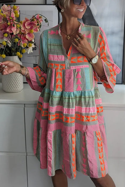 Juliane – Boho Swingjurk met Volants
