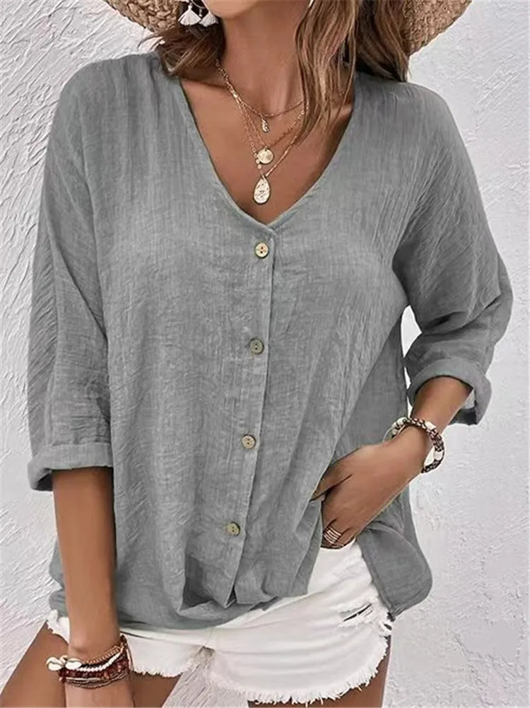 Almana linnen blouse – Eenvoud in zijn mooiste vorm