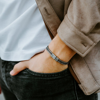Gepersonaliseerde Herenarmband Met Namen – Roestvrij Staal