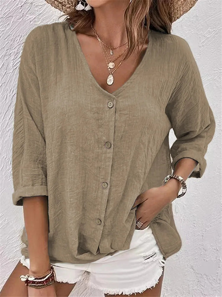 Almana linnen blouse – Eenvoud in zijn mooiste vorm