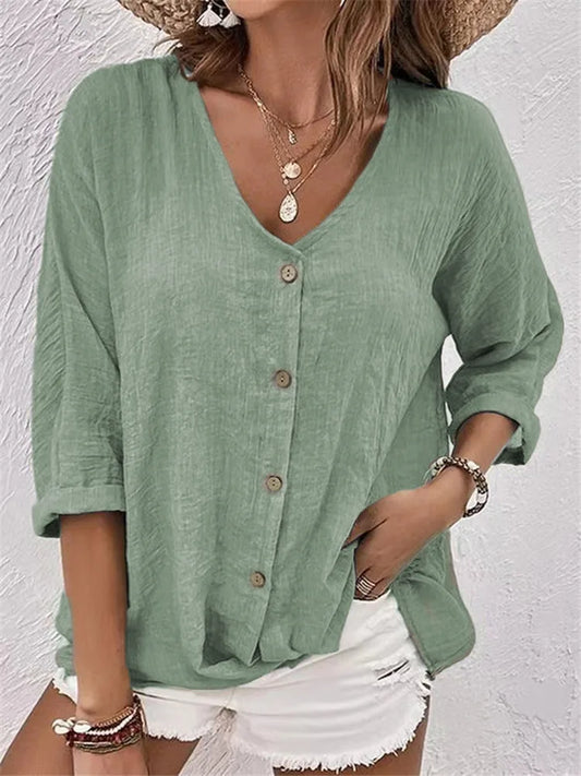 Almana linnen blouse – Eenvoud in zijn mooiste vorm