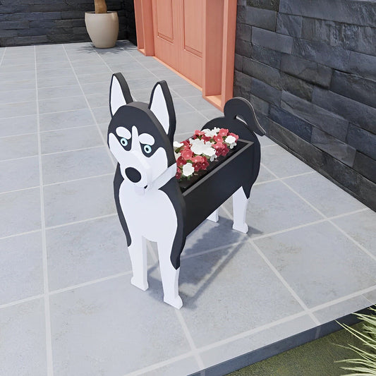 Bloempot - Siberische husky