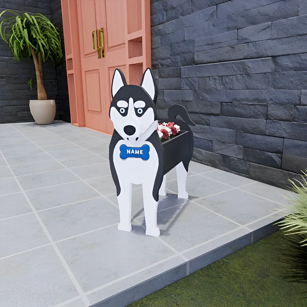 Bloempot - Siberische husky