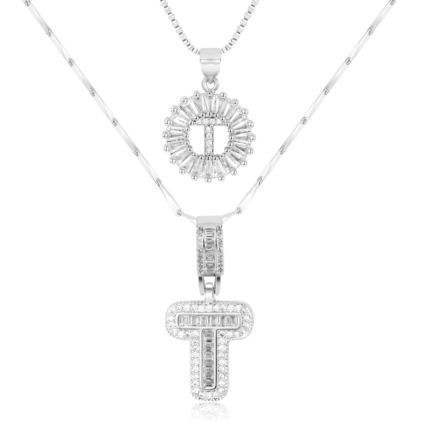 GemLetter | 14K Ketting met Diamanten Initiaal Hanger