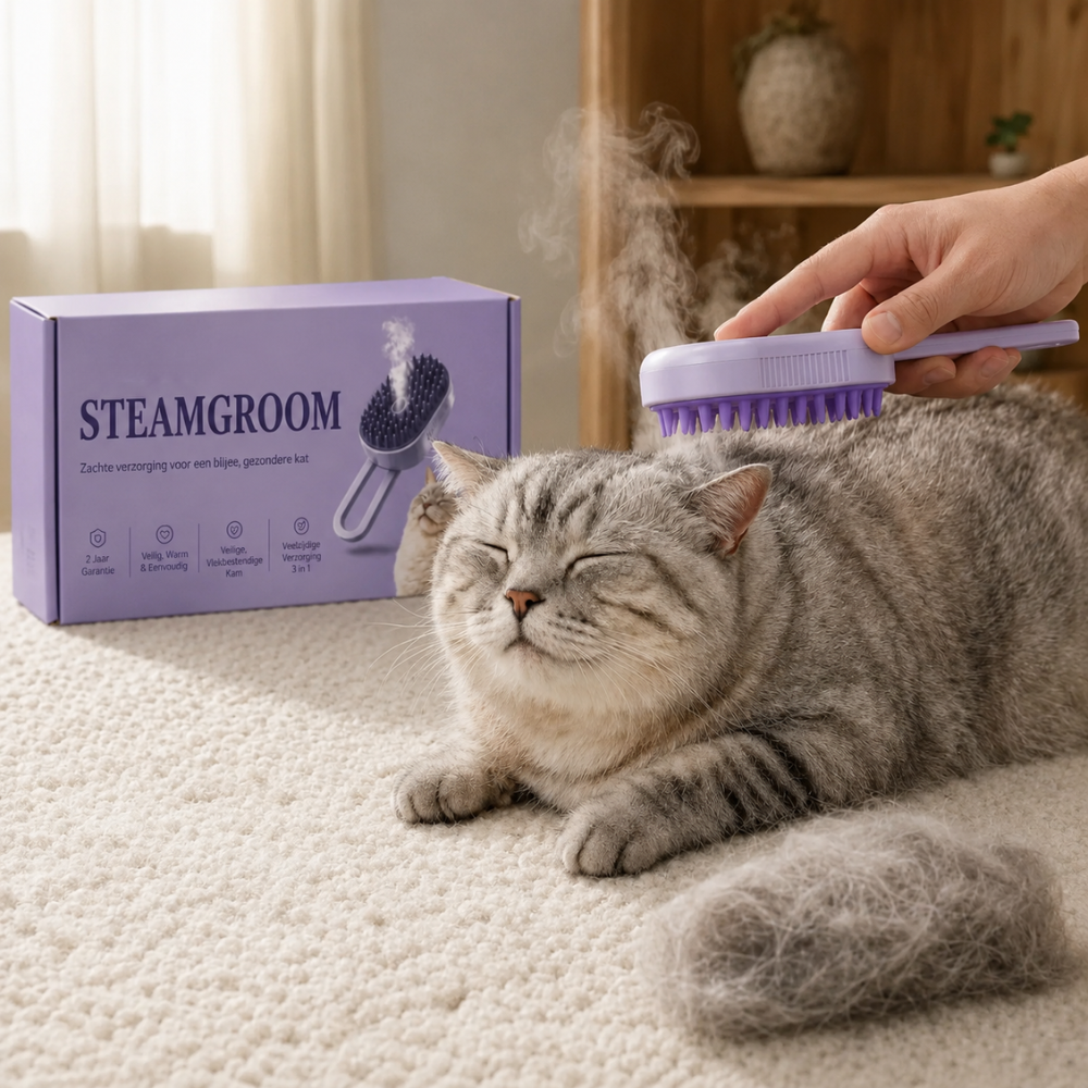 SteamGroom | Stoomborstel voor katten