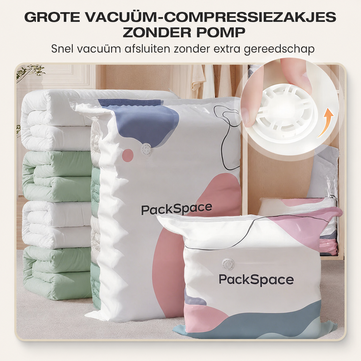 PackSpace | Vacuümzak zonder pomp