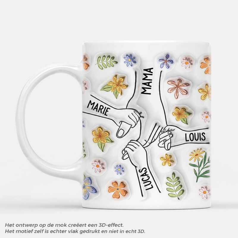 Mugify 3D-effect keramiekmok met kinderhandafdruk