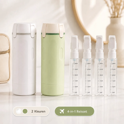 PourPod 4-in-1 doseerfles voor op reis