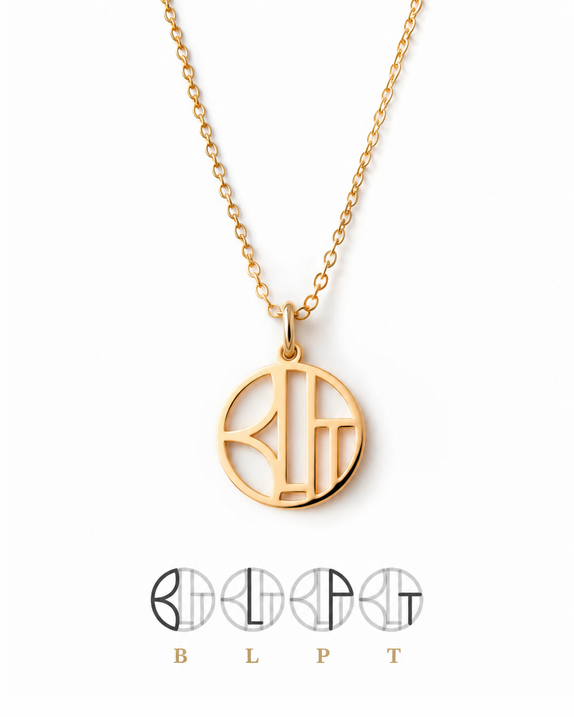 Family Initalen Ketting | Verweven monogram-hanger