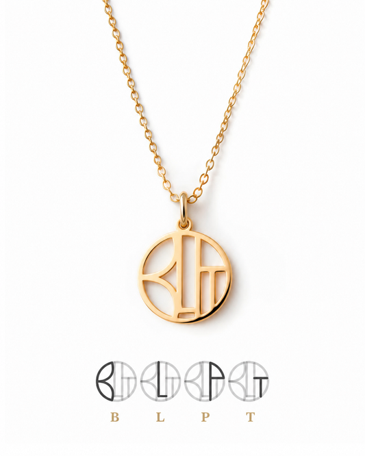 Family Initalen Ketting | Verweven monogram-hanger