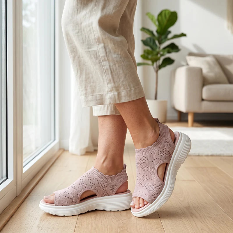 StrickComfort | Gebreide plateausandaal