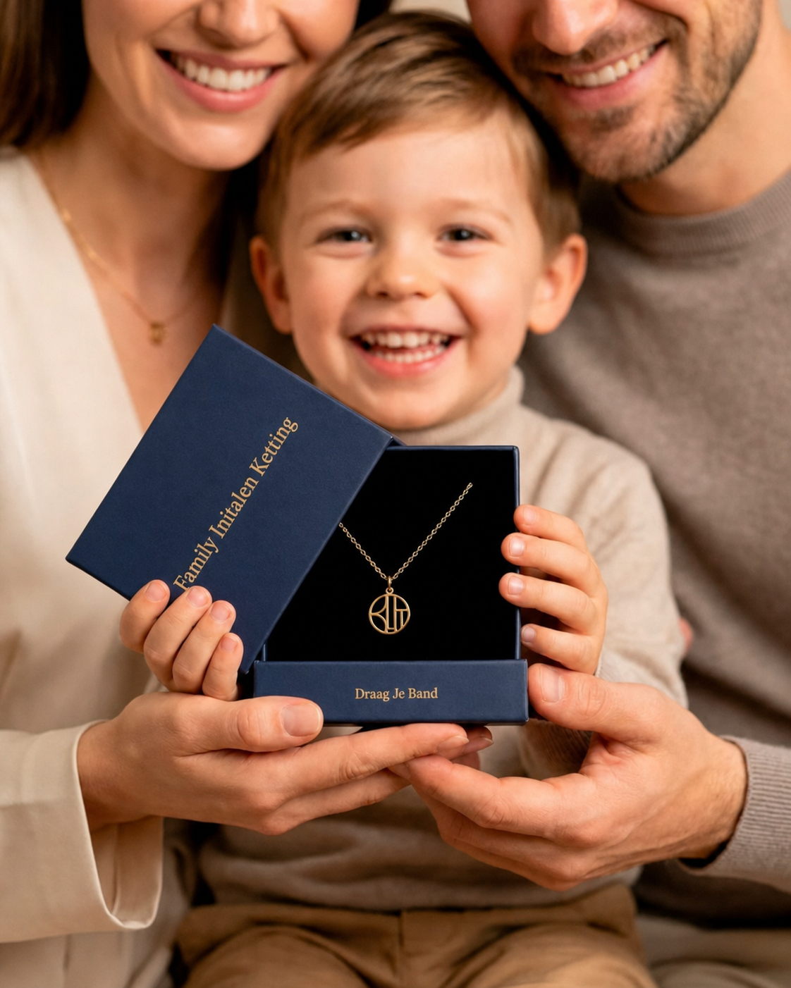 Family Initalen Ketting | Verweven monogram-hanger