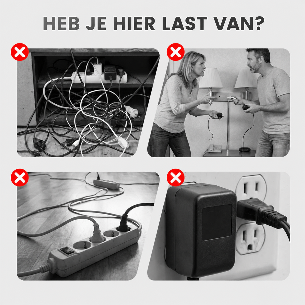 PowerHub | Wandstekker met 4 stopcontacten