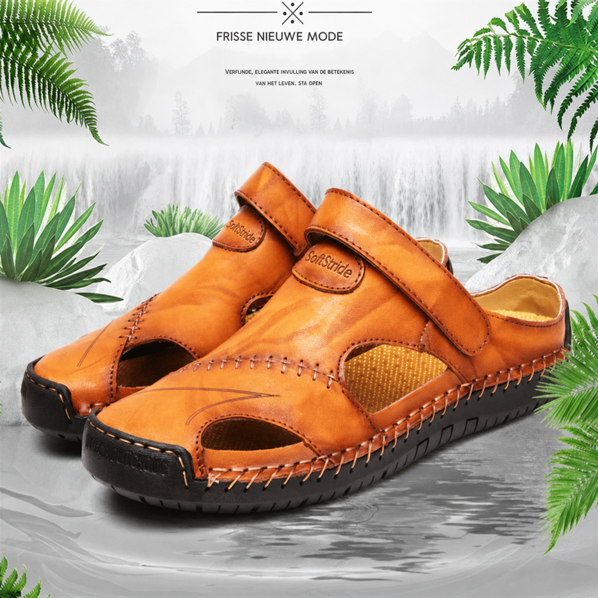 SoftStride | Handgemaakte leren sandaal