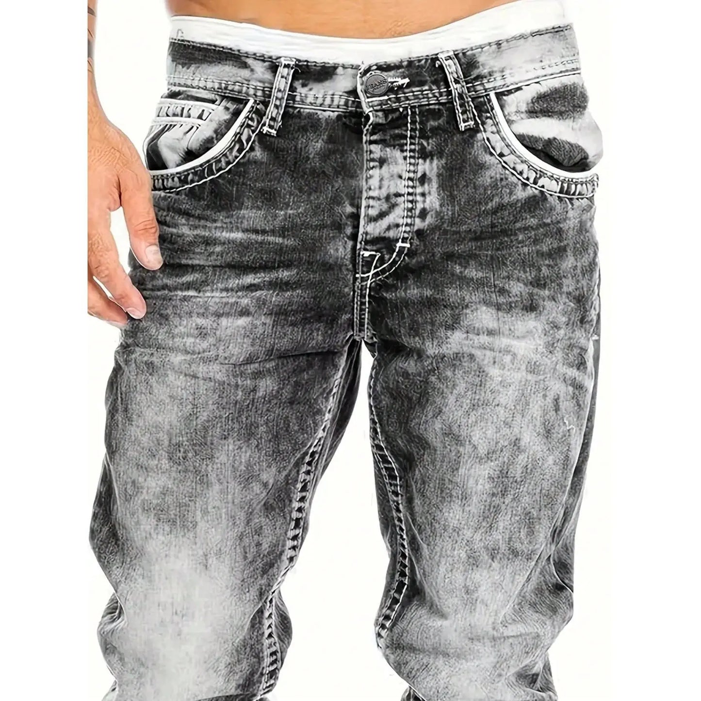 StreetDenim | Vintage-washed straight jeans
