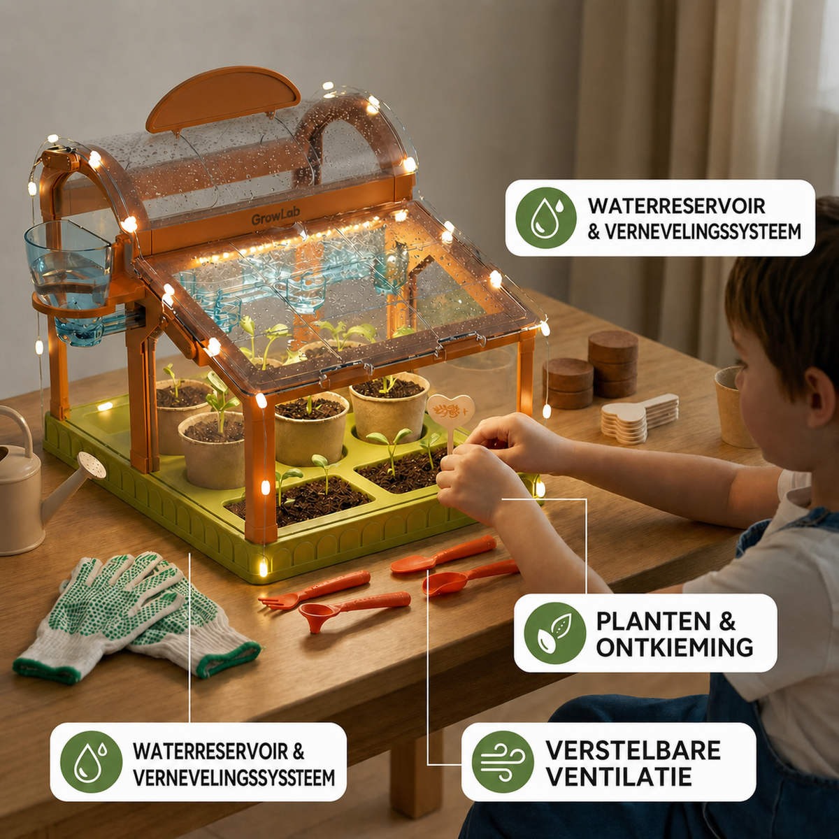 GrowLab | Kinderkas met watersysteem