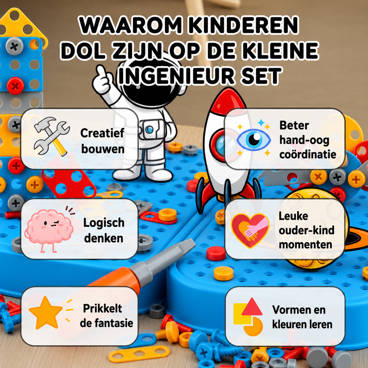 Bouwset | Montessori bouwset met kinderboor