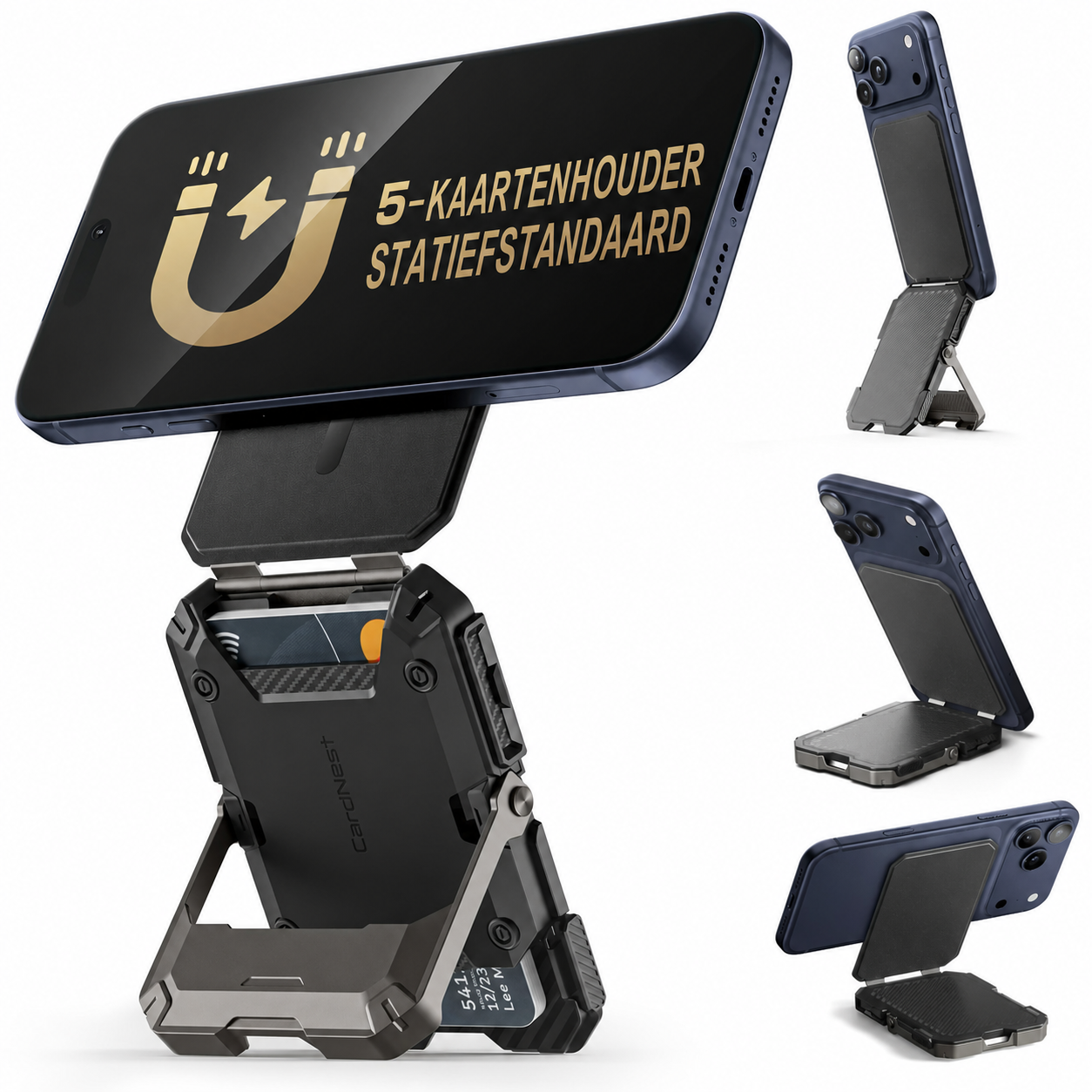 CardNest | Magnetische pasjeshouder met standaard