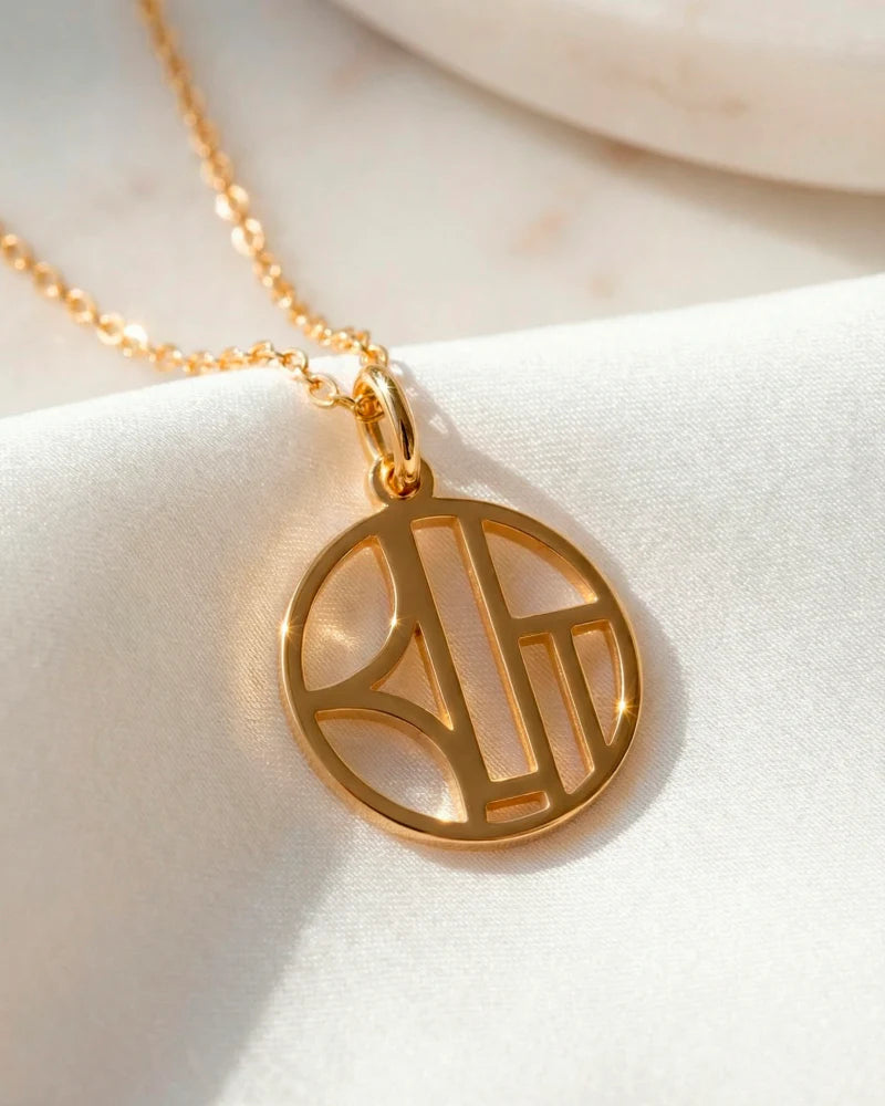 Family Initalen Ketting | Verweven monogram-hanger
