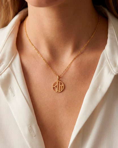 Family Initalen Ketting | Verweven monogram-hanger