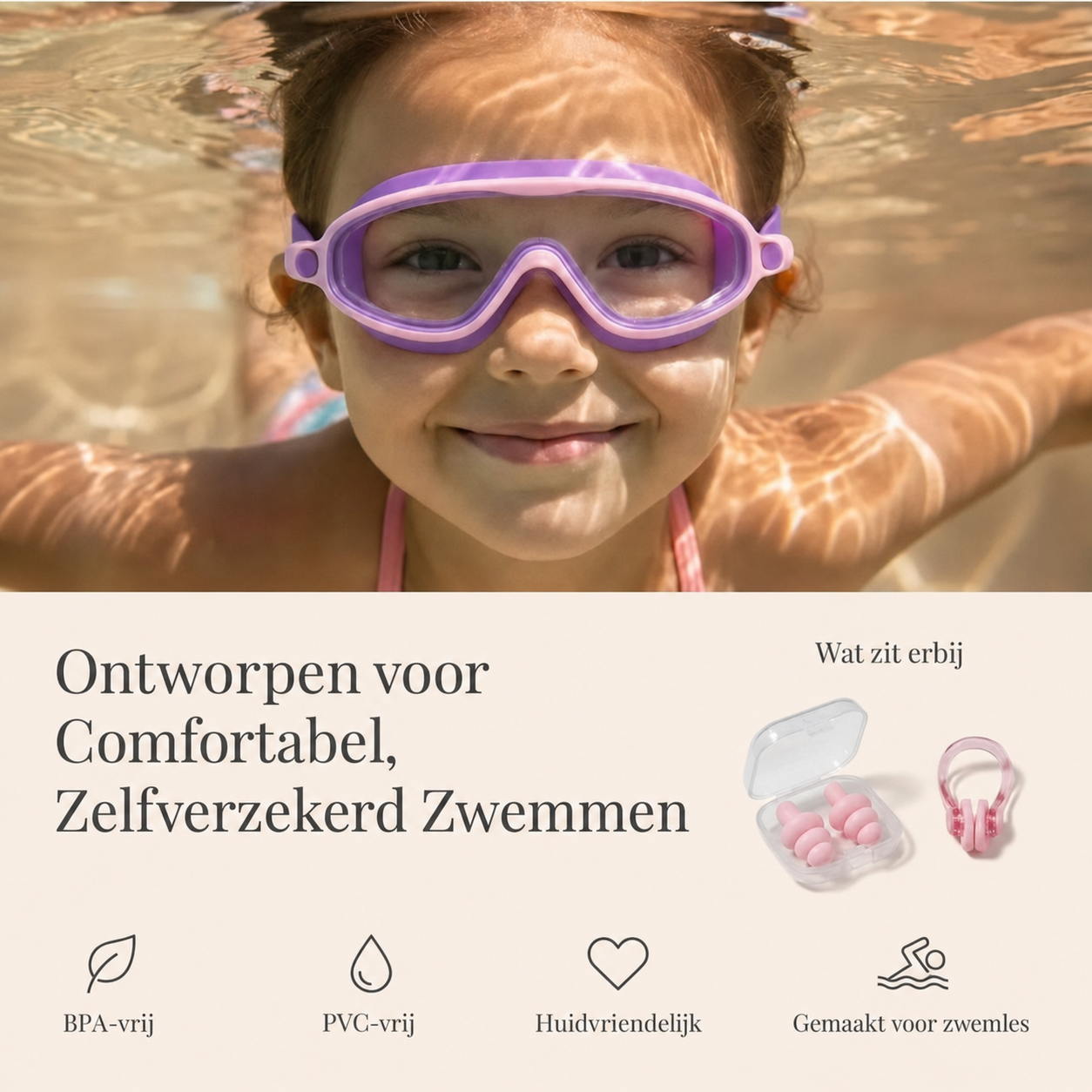 AquaVision | Kinderzwembril met neusbrug