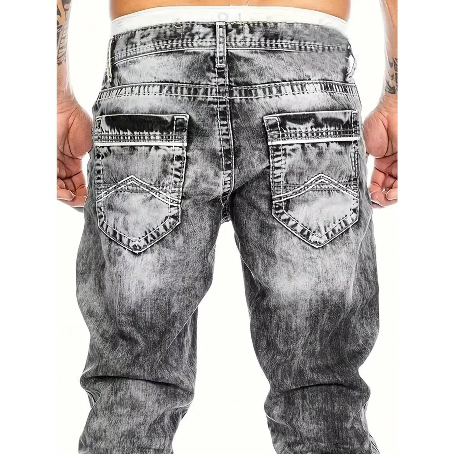 StreetDenim | Vintage-washed straight jeans