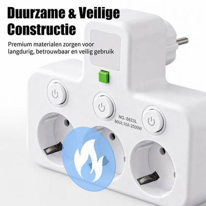 PowerHub | Wandstekker met 4 stopcontacten