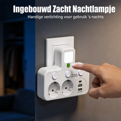 PowerHub | Wandstekker met 4 stopcontacten