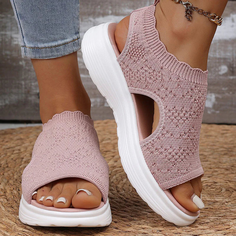 StrickComfort | Gebreide plateausandaal