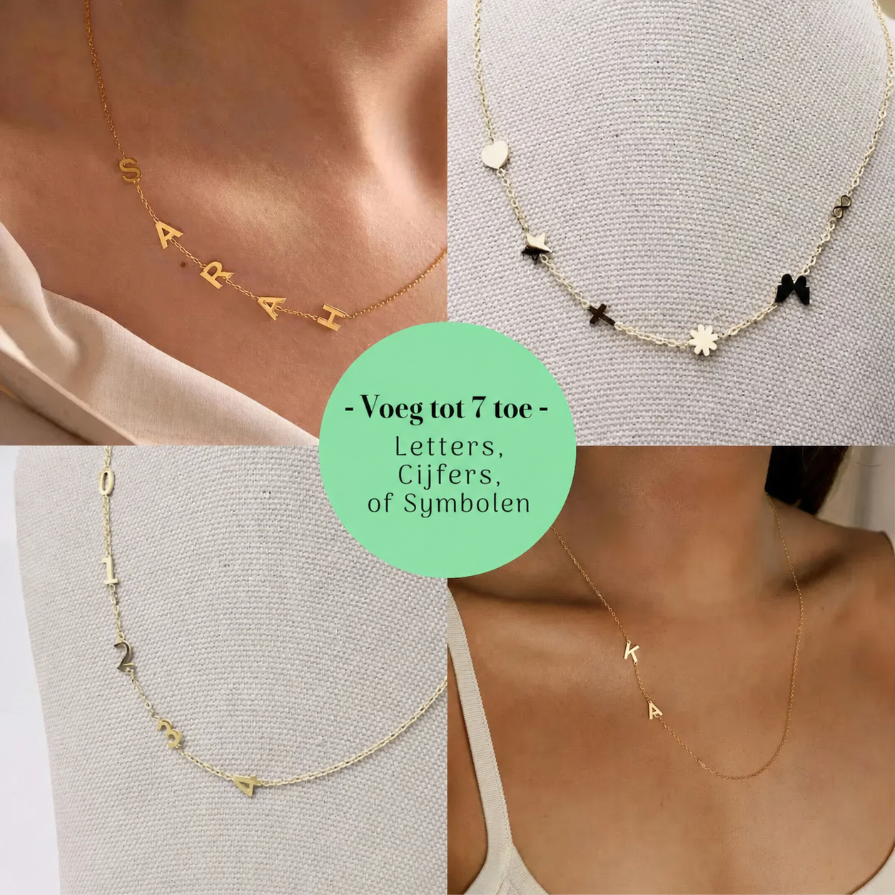 Charmify | Gepersonaliseerde ketting met zij-initialen voor een persoonlijke touch