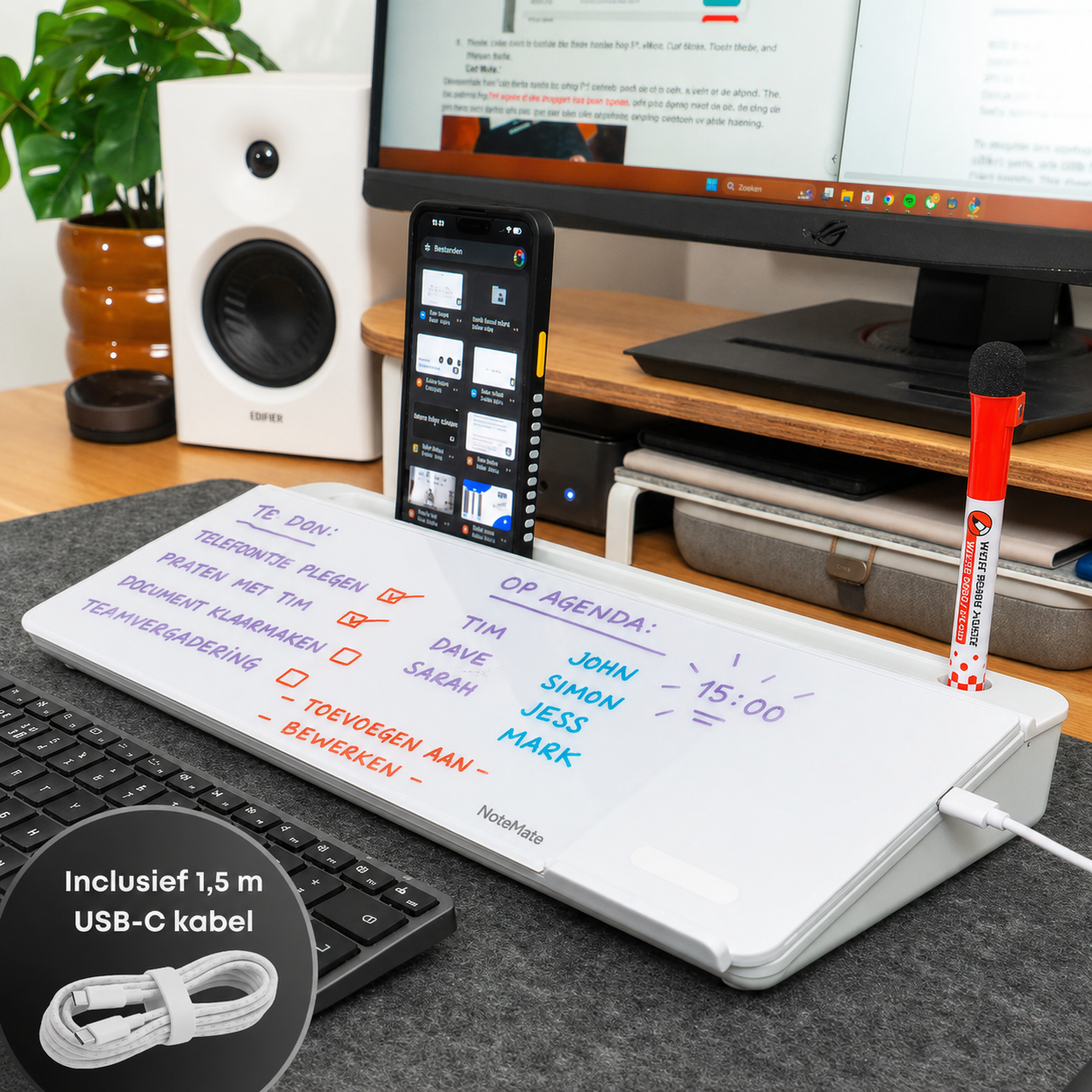 NoteMate | Glazen bureauwhiteboard