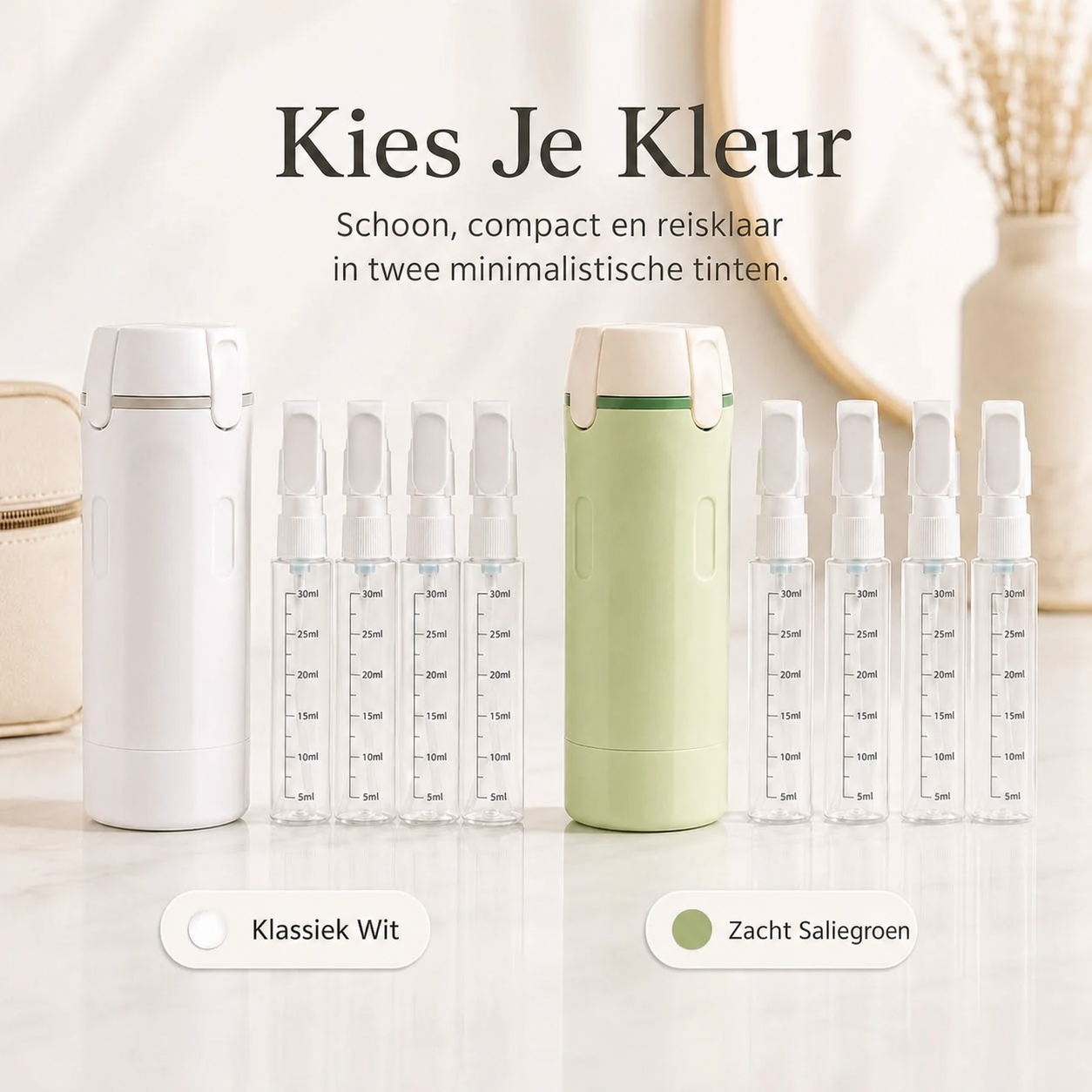PourPod 4-in-1 doseerfles voor op reis