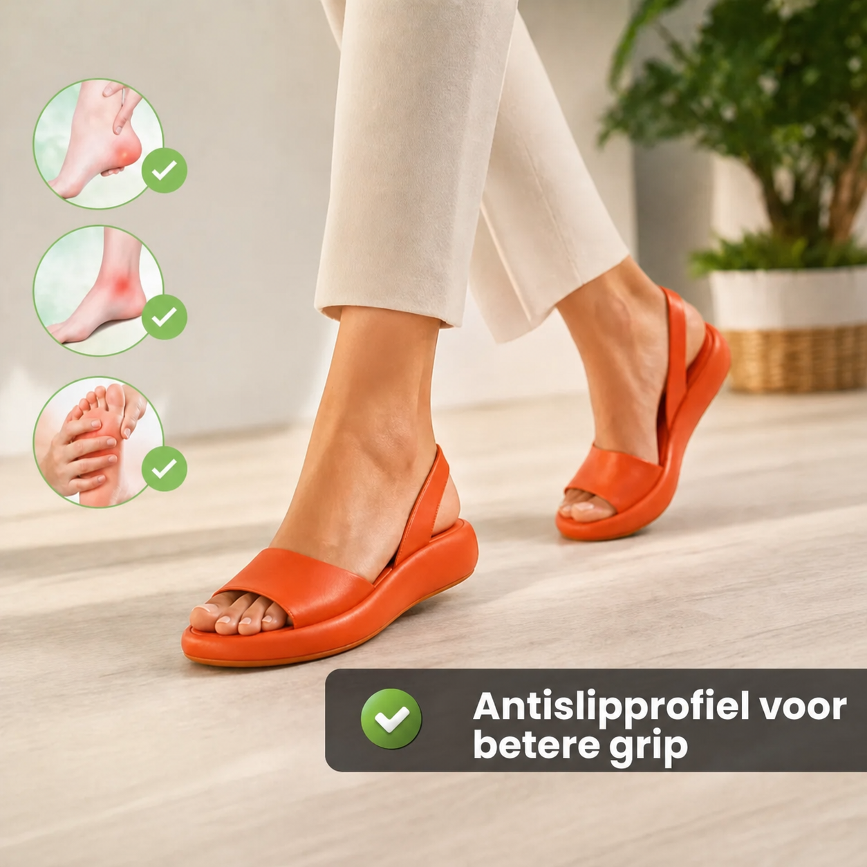 FlexiStep | Voorgevormd voetbed-sandaal