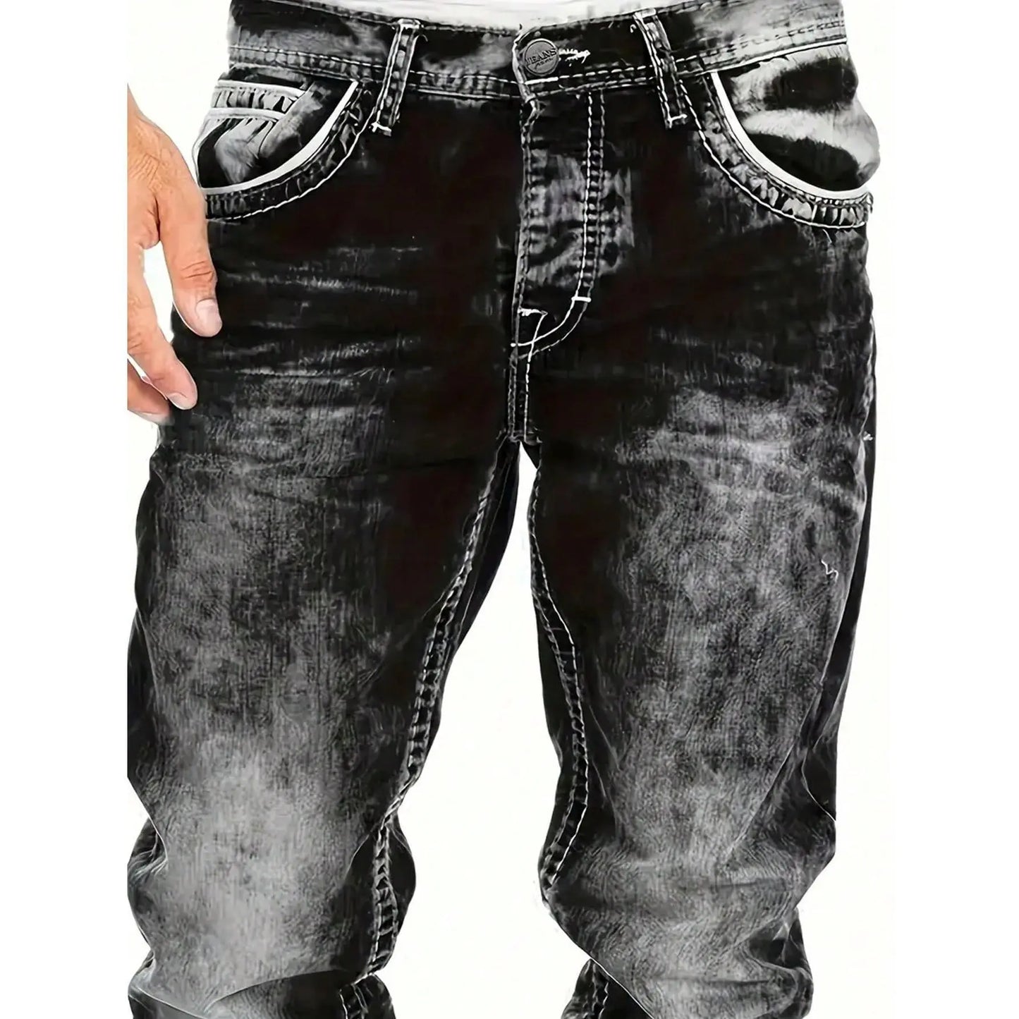StreetDenim | Vintage-washed straight jeans