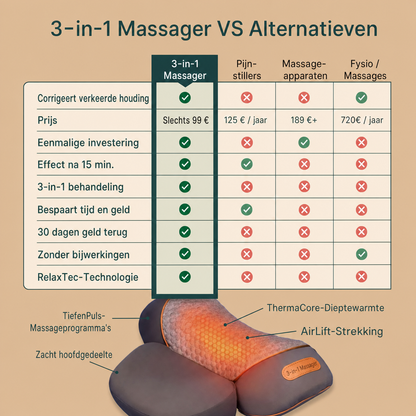 3-in-1 Massager | Memory foam nekkussen