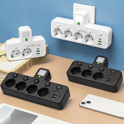 PowerHub | Wandstekker met 4 stopcontacten