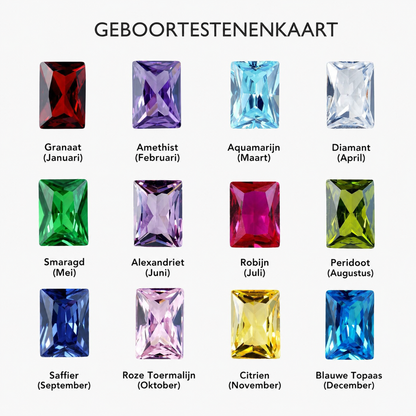 Luminara | Geboortesteen-kruisarmband