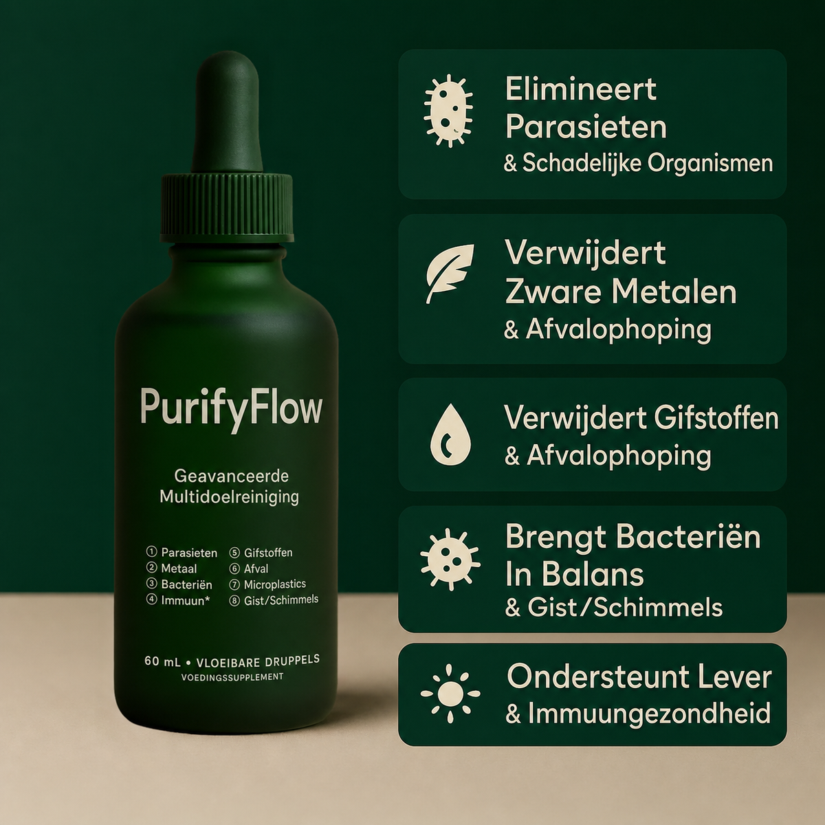 PurifyFlow | Sublinguale kruidendruppels