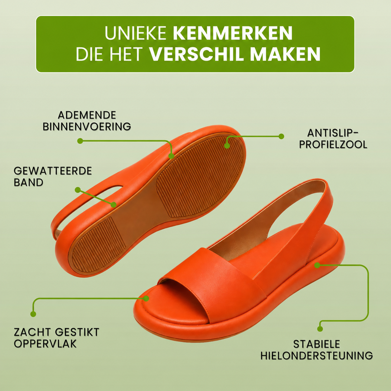FlexiStep | Voorgevormd voetbed-sandaal