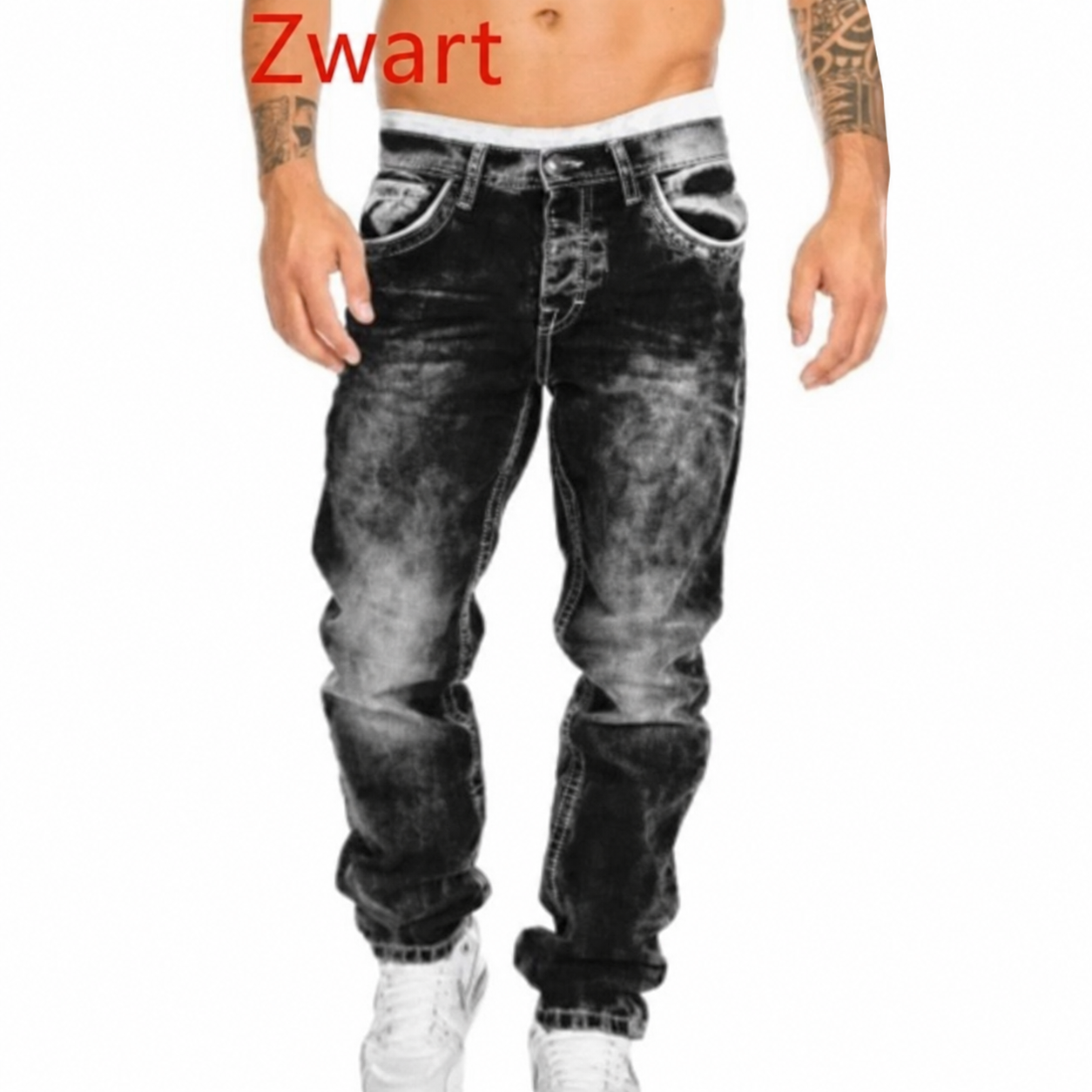 StreetDenim | Vintage-washed straight jeans