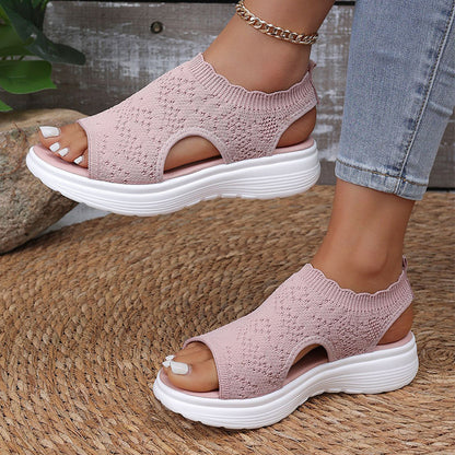 StrickComfort | Gebreide plateausandaal