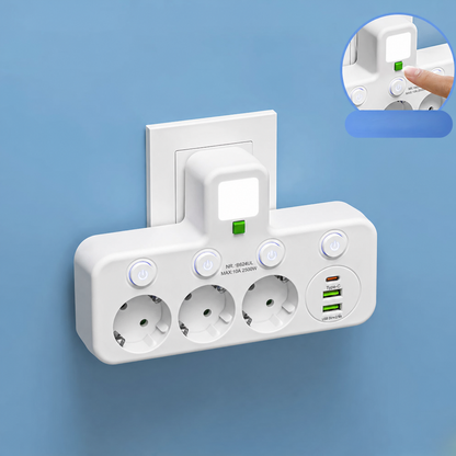 PowerHub | Wandstekker met 4 stopcontacten