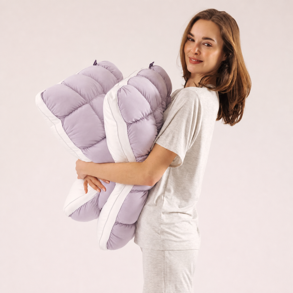 CloudNest | Quilted puff-grid kussen