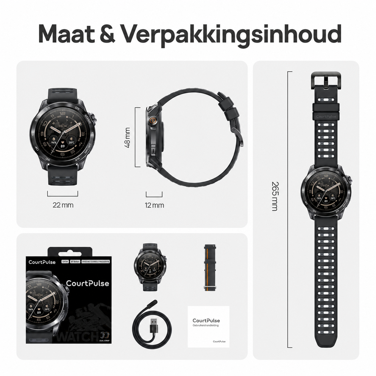 CourtPulse | Padel-smartwatch met zesassige sensor
