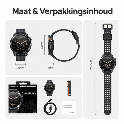 CourtPulse | Padel-smartwatch met zesassige sensor