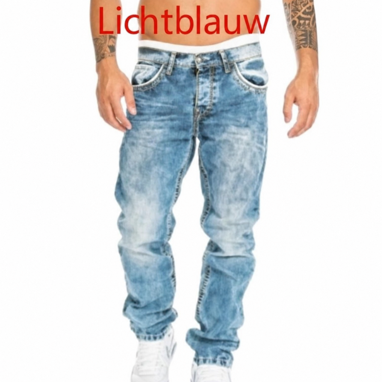 StreetDenim | Vintage-washed straight jeans
