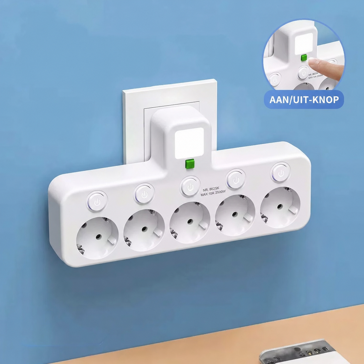 PowerHub | Wandstekker met 4 stopcontacten