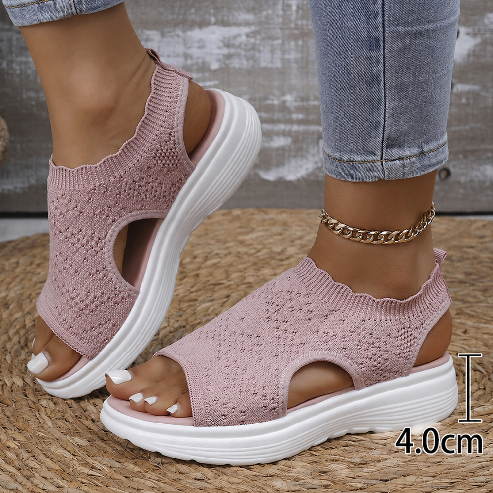StrickComfort | Gebreide plateausandaal